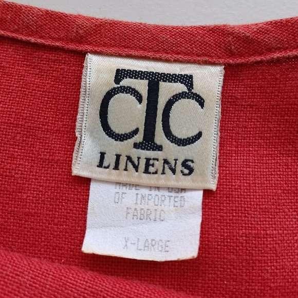 CTC Linens VTG 100% Linen Lagenlook Artsy Sz XL Boxy Fit Blouse - Picture 8 of 15
